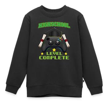 Highschool Level Complete Gaming Graduation - Kinder Premium Organic Sweatshirt - Schwarz - Vorne - AI Model Kid Female (0cm)