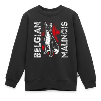Belgian Malinois Hunde - Kinder Premium Organic Sweatshirt - Schwarz - Vorne - AI Model Kid Female (0cm)