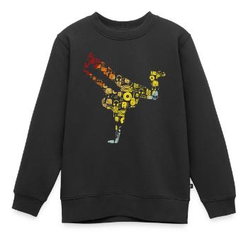 Breakdance Sillhouette Street Dance Breakdance Ges - Kinder Premium Organic Sweatshirt - Schwarz - Vorne - AI Model Kid Female (0cm)