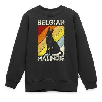 Belgian Malinois Hunde - Kinder Premium Organic Sweatshirt - Schwarz - Vorne - AI Model Kid Female (0cm)