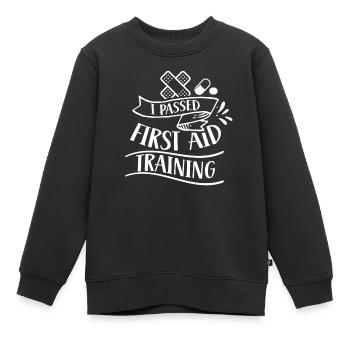 Ich Habe Einen Erste Hilfe Kurs Bestanden Lehrer - Kinder Premium Organic Sweatshirt - Schwarz - Vorne - AI Model Kid Female (0cm)