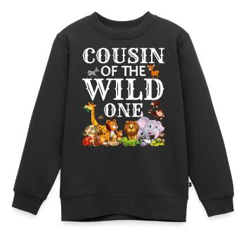 Safari Wildlife Afrika die großen 5 Zoologie - Kinder Premium Organic Sweatshirt - Schwarz - Vorne - AI Model Kid Female (0cm)