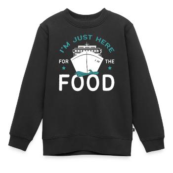 Je suis juste ici pour la croisière gastronomique - Sweat Premium enfant bio - noir - Devant - AI Model Kid Female (0cm)