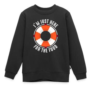 Je suis juste ici pour la croisière gastronomique - Sweat Premium enfant bio - noir - Devant - AI Model Kid Female (0cm)
