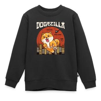 Dogezilla much big very scare wow - puppy - Kids Premium Organic Sweatshirt - black - Front - AI Model Kid Female (0cm)