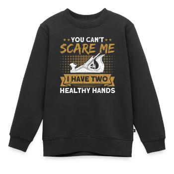 Two healthy hands carpenter - Kids Premium Organic Sweatshirt - black - Front - AI Model Kid Female (0cm)