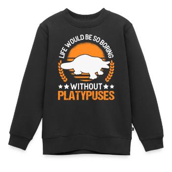 Ornithorynque Cadeau Ornithorynque - Sweat Premium enfant bio - noir - Devant - AI Model Kid Female (0cm)