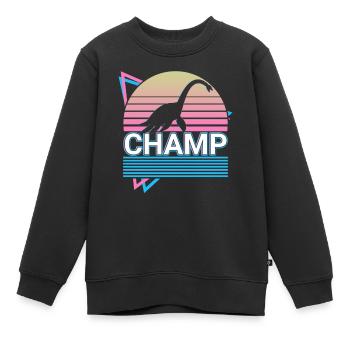 Champ Cryptide Cryptozoologie Rétro - Sweat Premium enfant bio - noir - Devant - AI Model Kid Female (0cm)