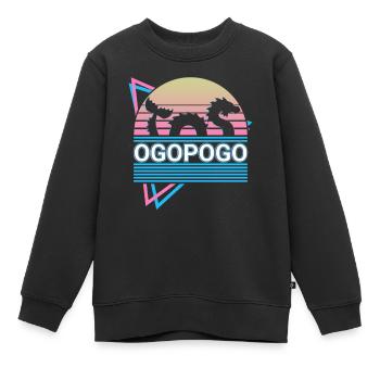 Ogopogo Kryptide Kryptozoologie Retro - Kinder Premium Organic Sweatshirt - Schwarz - Vorne - AI Model Kid Female (0cm)