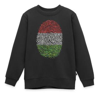 Hongrie Hongrois Hongrois Empreintes Digitales Flag - Sweat Premium enfant bio - noir - Devant - AI Model Kid Female (0cm)