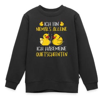 Mag Meine Quietscheenten Entenfreunde Entenliebe - Kinder Premium Organic Sweatshirt - Schwarz - Vorne - AI Model Kid Female (0cm)