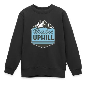 mister uphill - Kinder Premium Organic Sweatshirt - Schwarz - Vorne - AI Model Kid Female (0cm)