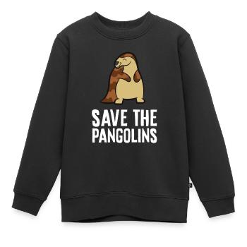 Rettet die Schuppentiere - Kinder Premium Organic Sweatshirt - Schwarz - Vorne - AI Model Kid Female (0cm)