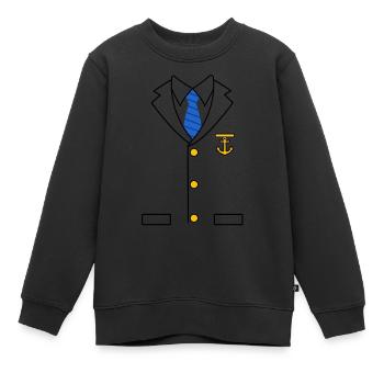 Yacht Captain Costume - Kinder Premium Organic Sweatshirt - Schwarz - Vorne - AI Model Kid Female (0cm)