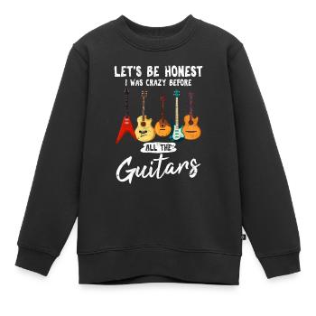 Soyons honnêtes Drôle guitariste guitariste sur le thème - Sweat Premium enfant bio - noir - Devant - AI Model Kid Female (0cm)