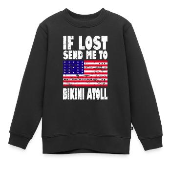 Drapeau de l’atoll de Bikini - Sweat Premium enfant bio - noir - Devant - AI Model Kid Female (0cm)
