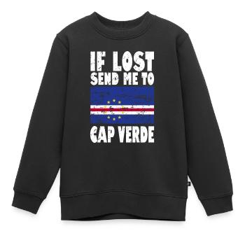 Drapeau du Cap-Vert - Sweat Premium enfant bio - noir - Devant - AI Model Kid Female (0cm)