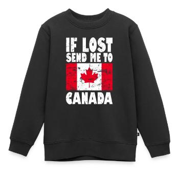 Kanada Flagge Spruch - Kinder Premium Organic Sweatshirt - Schwarz - Vorne - AI Model Kid Female (0cm)