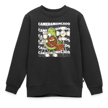 Cadreur - Sweat Premium enfant bio - noir - Devant - AI Model Kid Female (0cm)