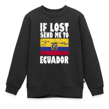 Drapeau de l’Équateur - Sweat Premium enfant bio - noir - Devant - AI Model Kid Female (0cm)