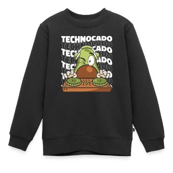 Techno - Sweat Premium enfant bio - noir - Devant - AI Model Kid Female (0cm)