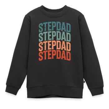 Beau-père Beau-père Beau-père Fête des pères - Sweat Premium enfant bio - noir - Devant - AI Model Kid Female (0cm)
