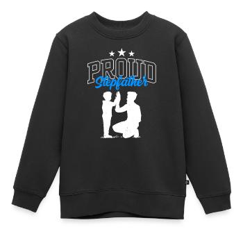 Fier beau-père Beau-père Beau-père Fête des pères - Sweat Premium enfant bio - noir - Devant - AI Model Kid Female (0cm)