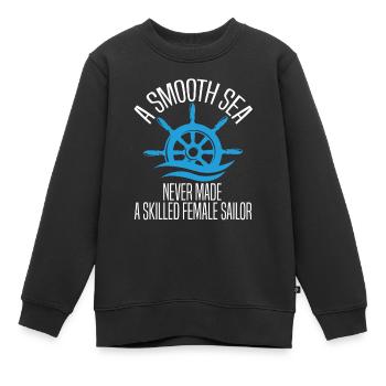 Seglen Segelboot Segler - Kinder Premium Organic Sweatshirt - Schwarz - Vorne - AI Model Kid Female (0cm)