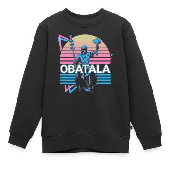 Obatala Orisha Afrikanische Gottheit Yoruba Religi - Kinder Premium Organic Sweatshirt - Schwarz - Vorne - AI Model Kid Female (0cm)