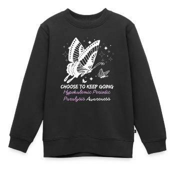 Schmetterling Hypokaliämische periodische Lähmung Bewusstsein - Kinder Premium Organic Sweatshirt - Schwarz - Vorne - AI Model Kid Female (0cm)
