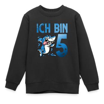 Ich bin schon 5. Kindergeburtstag Hai - Kinder Premium Organic Sweatshirt - Schwarz - Vorne - AI Model Kid Female (0cm)