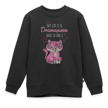 Dramaqueen Stubentiger Katzenmama Katzenbesitzerin - Kinder Premium Organic Sweatshirt - Schwarz - Vorne - AI Model Kid Female (0cm)