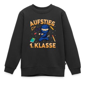Aufstieg 1. Klasse Ninja - Kinder Premium Organic Sweatshirt - Schwarz - Vorne - AI Model Kid Female (0cm)