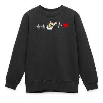 West Virginia herzschlag geschenk - Kinder Premium Organic Sweatshirt - Schwarz - Vorne - AI Model Kid Female (0cm)