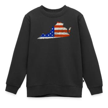 Virginia Home Usa drapeau cadeau - Sweat Premium enfant bio - noir - Devant - AI Model Kid Female (0cm)