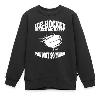 Eishockey Geschenk Eishockeyteam Wintersport - Kinder Premium Organic Sweatshirt - Schwarz - Vorne - AI Model Kid Female (0cm)