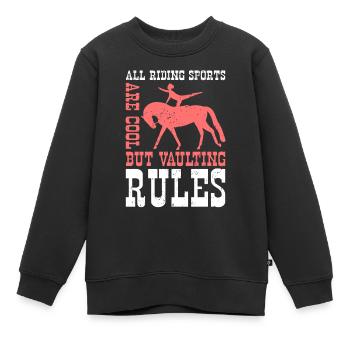 Voltigieren Pferdesport Voltigierer Geschenk - Kinder Premium Organic Sweatshirt - Schwarz - Vorne - AI Model Kid Female (0cm)