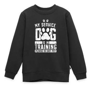 Mein Diensthund ist in der Ausbildung Bitte nicht streicheln - - Kinder Premium Organic Sweatshirt - Schwarz - Vorne - AI Model Kid Female (0cm)