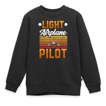 Light Aircraft Pilot Small Aircraft Private Aircraft - Kids Premium Organic Sweatshirt - black - Front - AI Model Kid Female (0cm)