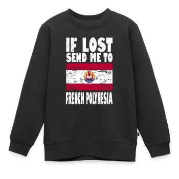 Français Drapeau de la Polynésie - Sweat Premium enfant bio - noir - Devant - AI Model Kid Female (0cm)