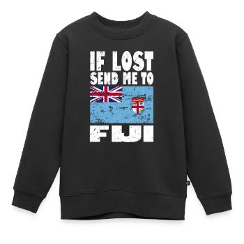 Drapeau des Fidji - Sweat Premium enfant bio - noir - Devant - AI Model Kid Female (0cm)