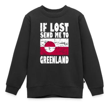 Drapeau du Groenland - Sweat Premium enfant bio - noir - Devant - AI Model Kid Female (0cm)