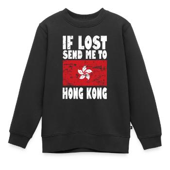 Drapeau de Hong Kong - Sweat Premium enfant bio - noir - Devant - AI Model Kid Female (0cm)