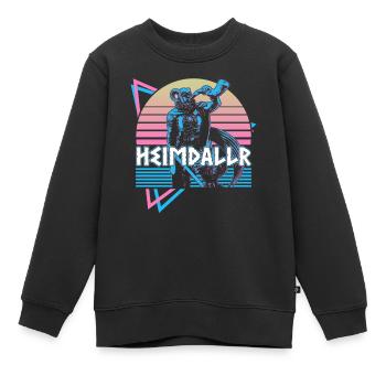 Heimdallr Heimdall Dieu nordique Asgard - Sweat Premium enfant bio - noir - Devant - AI Model Kid Female (0cm)