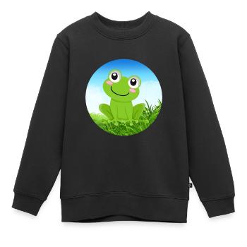 Grenouille - Sweat Premium enfant bio - noir - Devant - AI Model Kid Female (0cm)