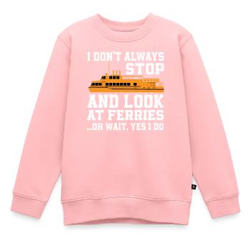 Fähre Spruch - Kinder Premium Organic Sweatshirt - Rosa - Vorne - AI Model Kid Female (0cm)