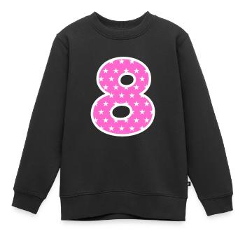 Huit - Sweat Premium enfant bio - noir - Devant - AI Model Kid Female (0cm)