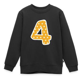Quatre - Sweat Premium enfant bio - noir - Devant - AI Model Kid Female (0cm)