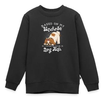 Basierend auf meiner Garderobe ist meine Lieblingsfarbe Hund - Kinder Premium Organic Sweatshirt - Schwarz - Vorne - AI Model Kid Female (0cm)