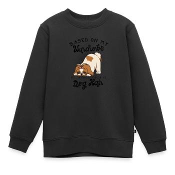 Basierend auf meiner Garderobe ist meine Lieblingsfarbe Hund - Kinder Premium Organic Sweatshirt - Schwarz - Vorne - AI Model Kid Female (0cm)